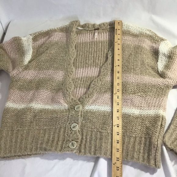 New Free People Fine Time Cardigan Sweater Latte - Picture 7 of 8